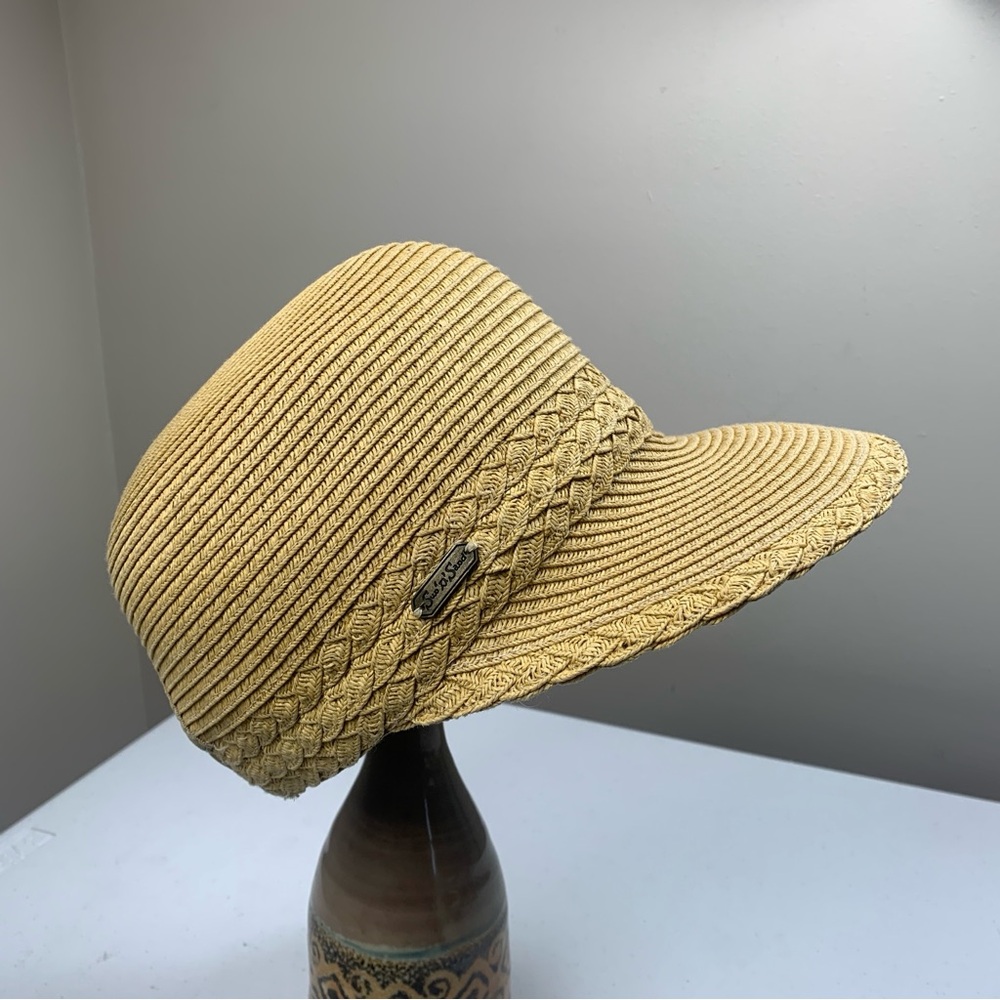 Tan Wide Brim Woven Sun Hat